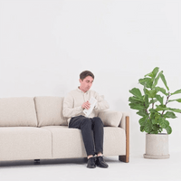 AUDREY SHOW WOOD 3-SEAT SOFA - ECRU TEXTURED WEAVE