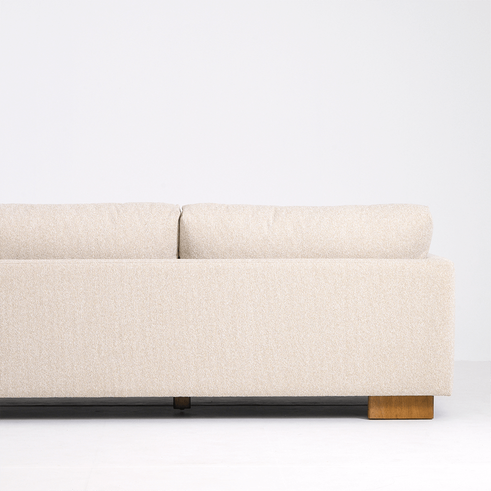 AUDREY SHOW WOOD 3-SEAT SOFA - ECRU TEXTURED WEAVE