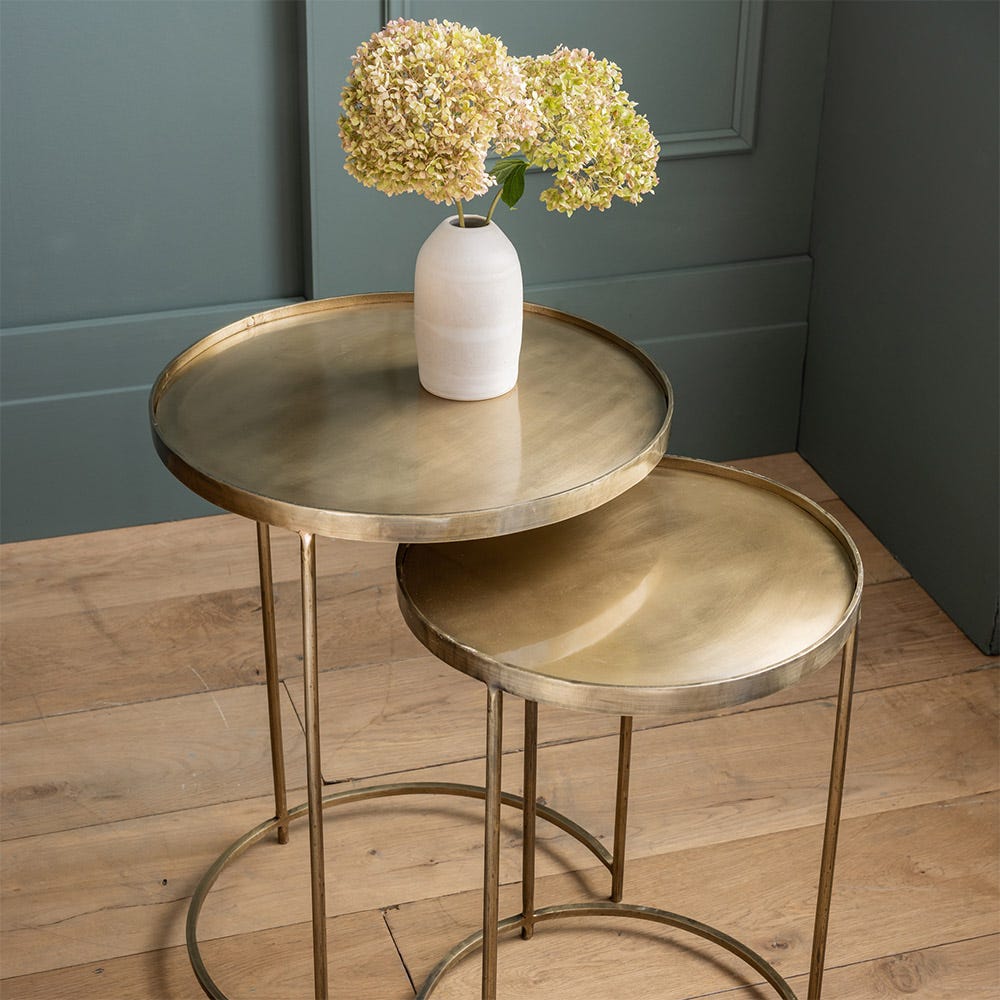 AURA SOLID BRASS NESTING TABLES