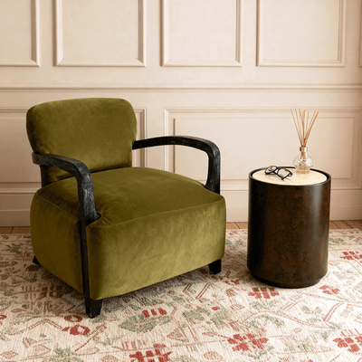Aviator Armchair in Apple Green Velvet