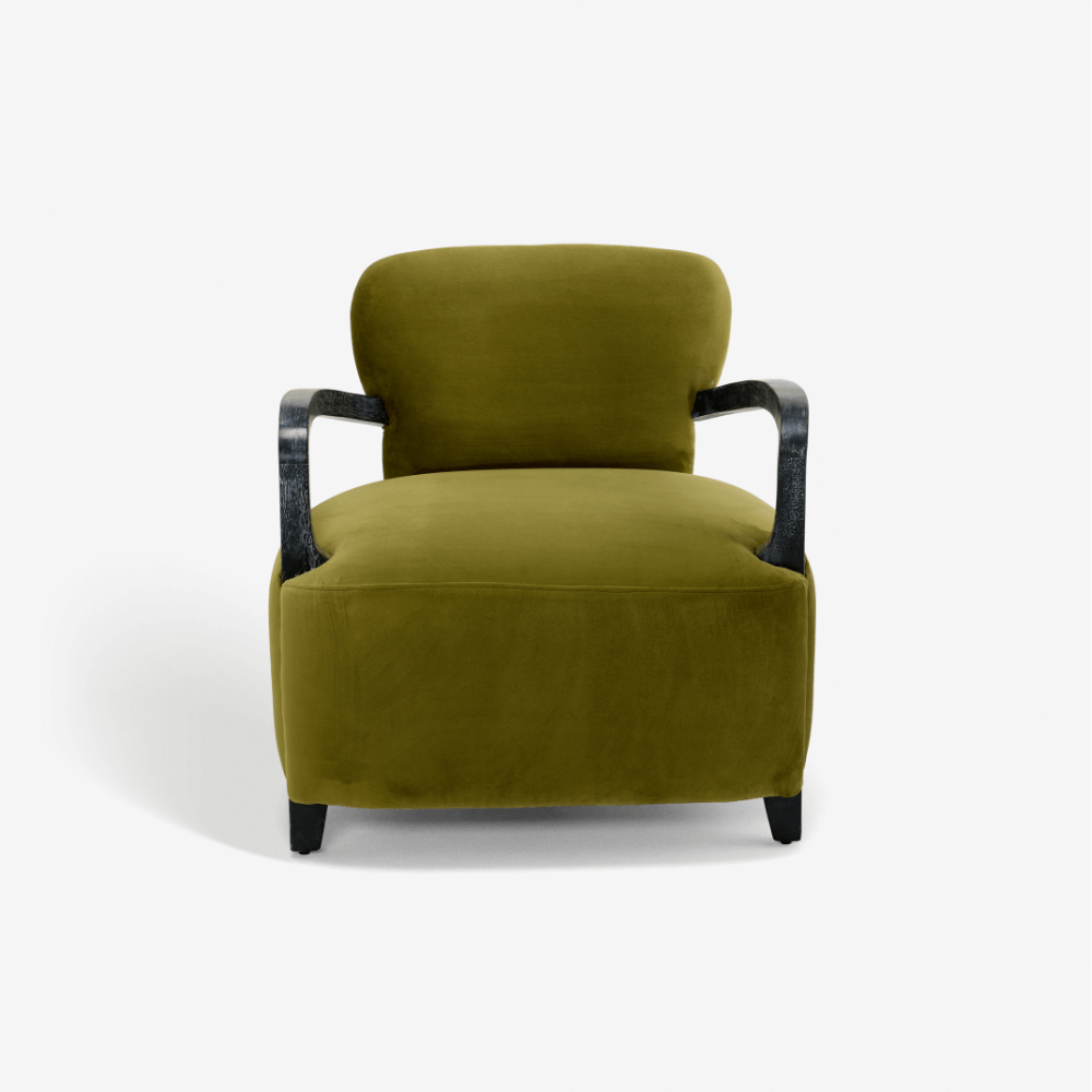 Aviator Armchair in Apple Green Velvet