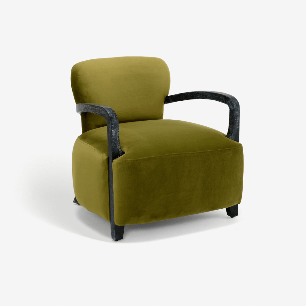 Aviator Armchair in Apple Green Velvet