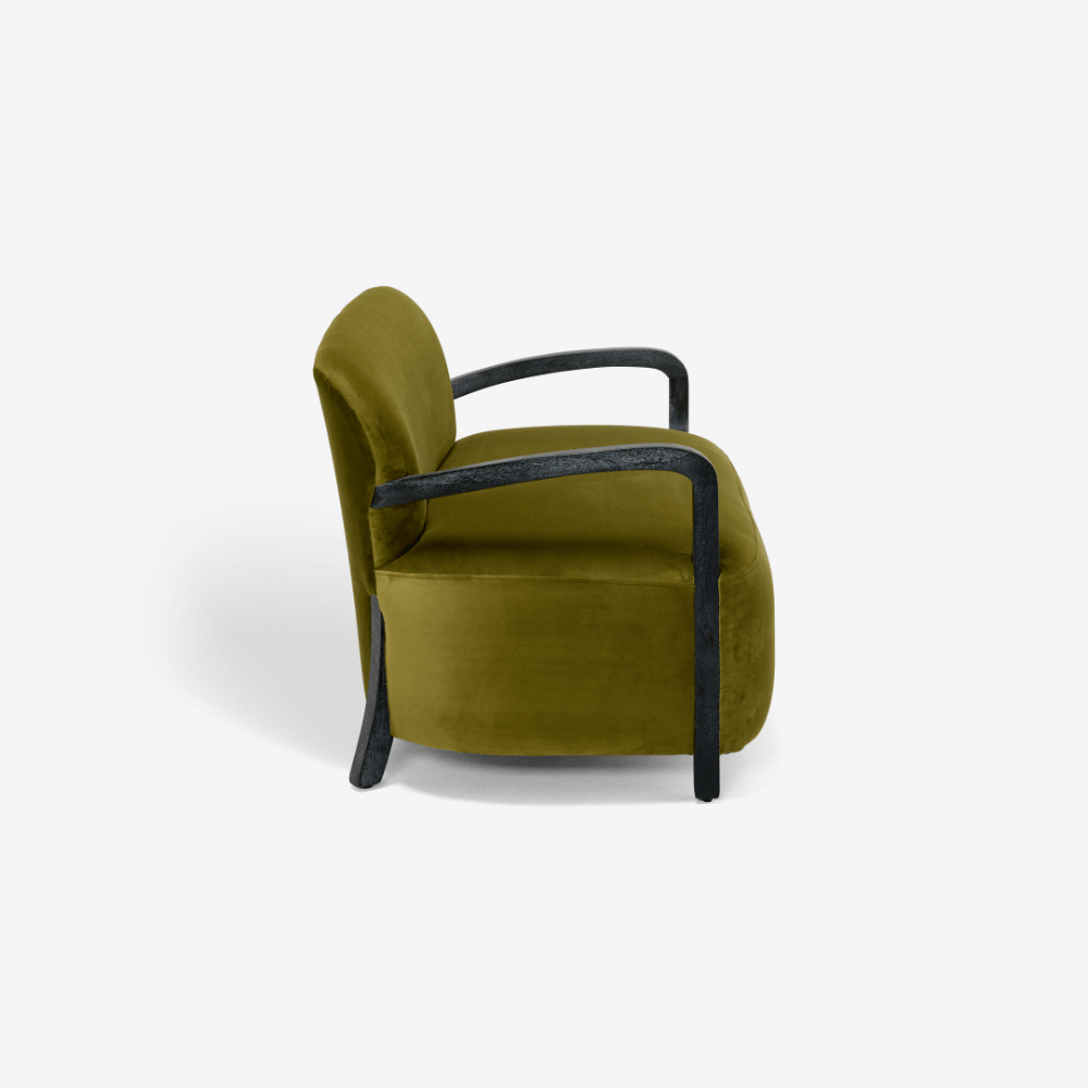 Aviator Loveseat in Apple Green Velvet