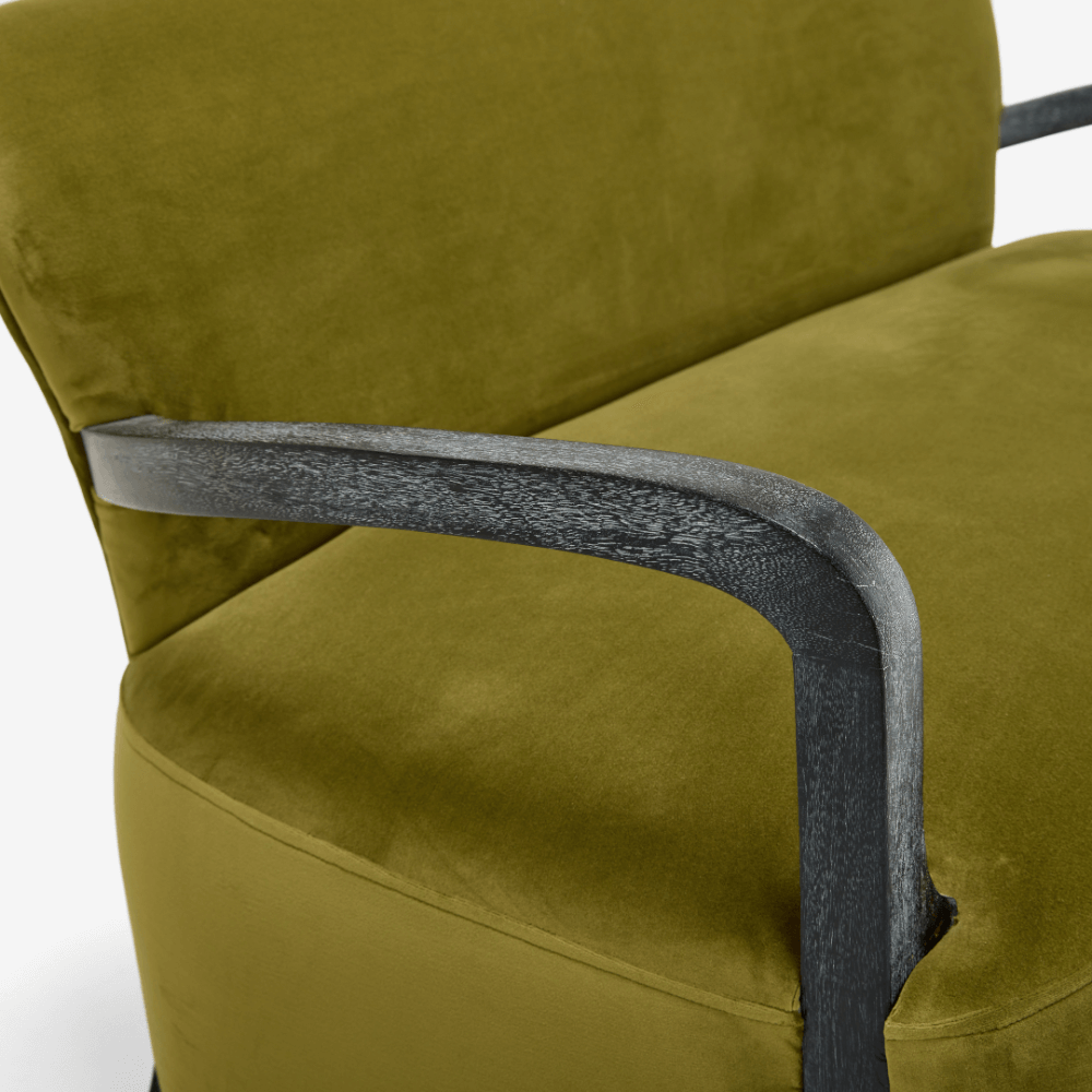 Aviator Loveseat in Apple Green Velvet