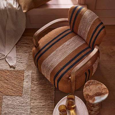 AVIATOR ARMCHAIR IN STRIPE RUG