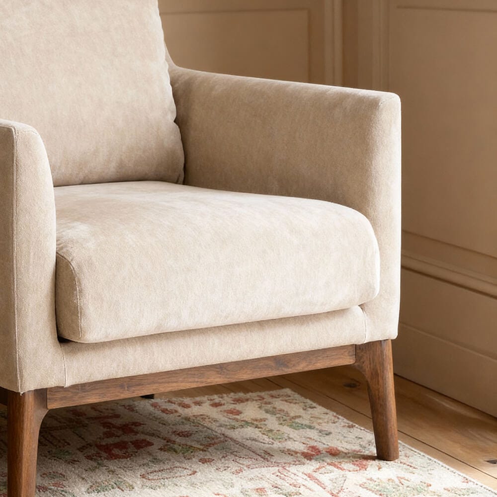 BARNABY ARMCHAIR IN MUSHROOM SMOOTH POLY