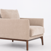 BARNABY ARMCHAIR IN MUSHROOM SMOOTH POLY