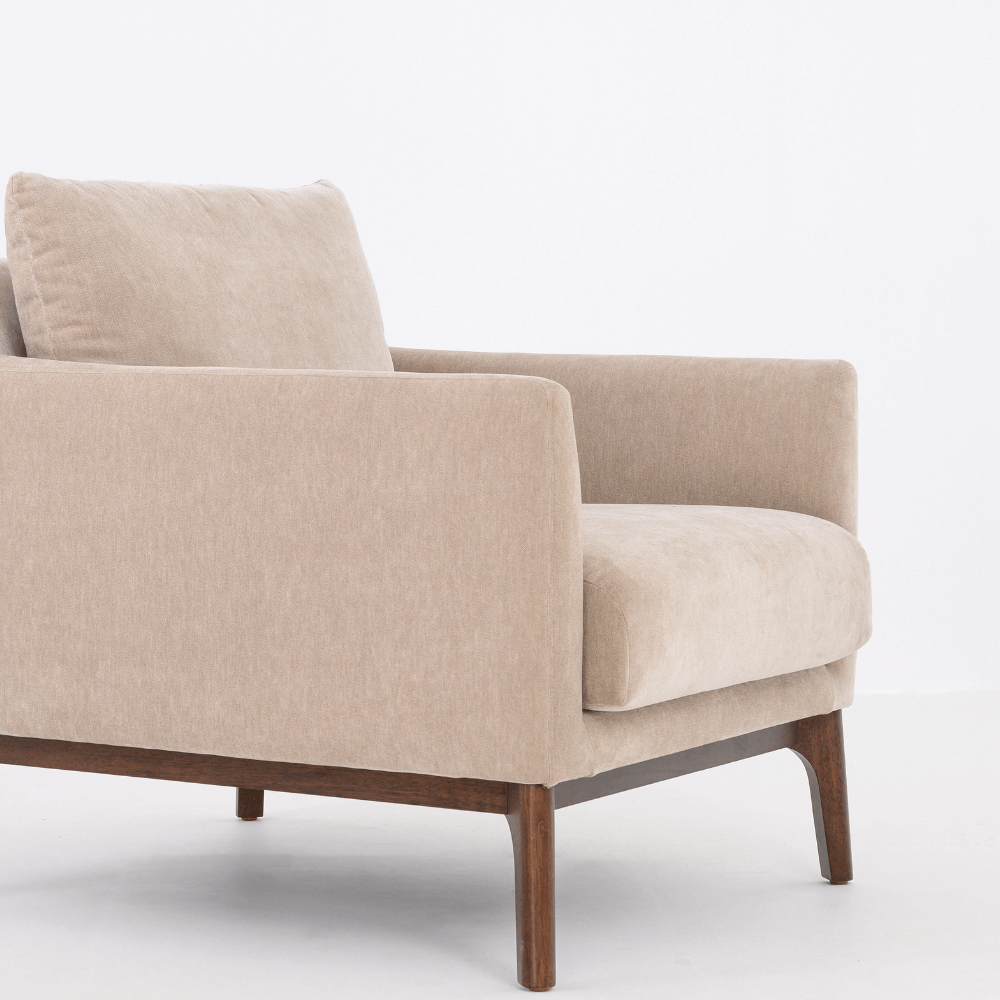 BARNABY ARMCHAIR IN MUSHROOM SMOOTH POLY