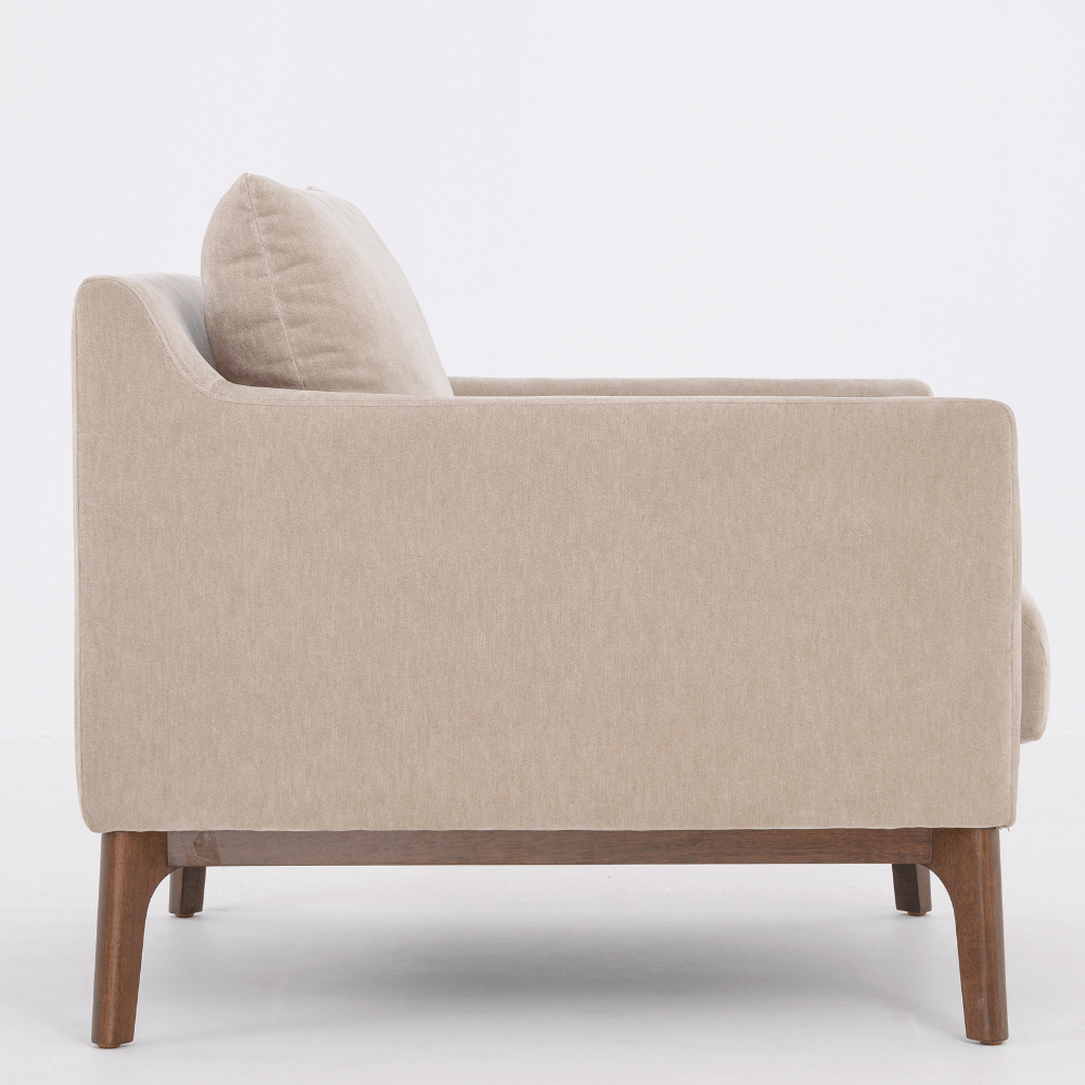 BARNABY ARMCHAIR IN MUSHROOM SMOOTH POLY