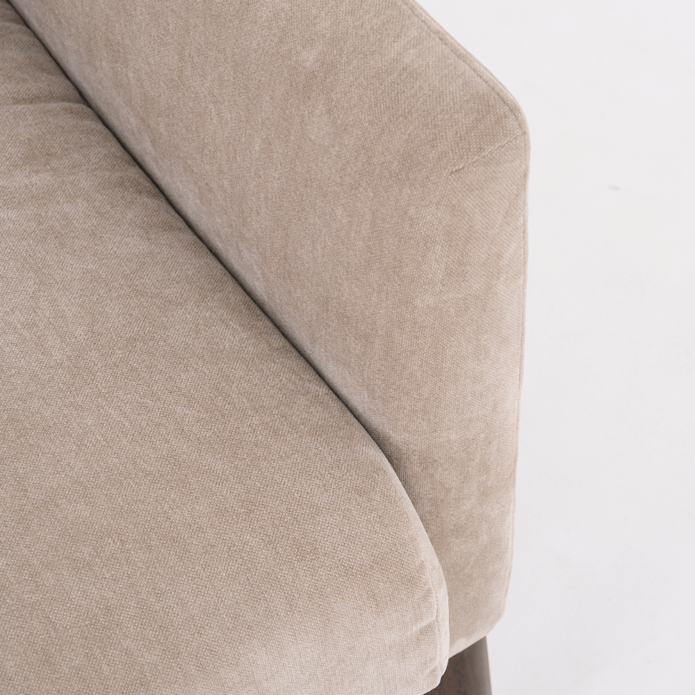 BARNABY ARMCHAIR IN MUSHROOM SMOOTH POLY