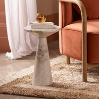 BASSO FANTASY BROWN MARBLE SIDE TABLE
