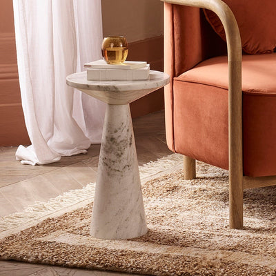BASSO FANTASY BROWN MARBLE SIDE TABLE