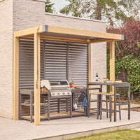 Savannah BBQ Pergola 4m x 1.5m Oak