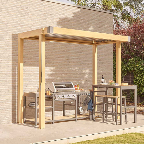 Savannah BBQ Pergola 4m x 1.5m Oak