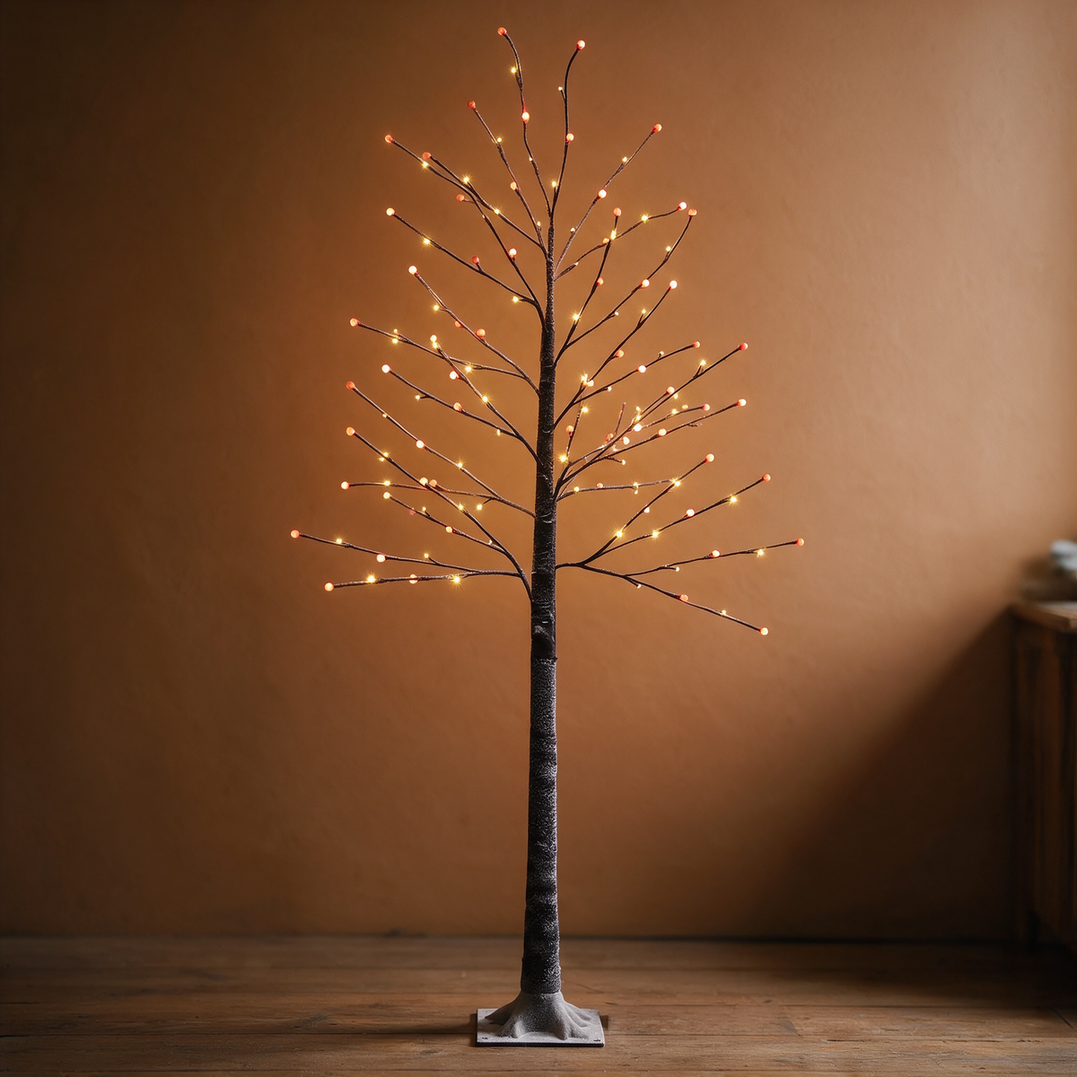 1.2m Frosted Red Berry Twig Tree