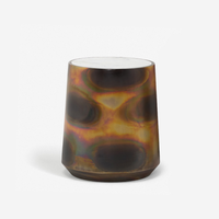 Burnished Copper And Marble Side Table