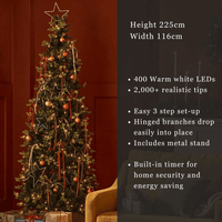 7.5' ST. MORITZ PRE LIT TREE - 400 WW LED