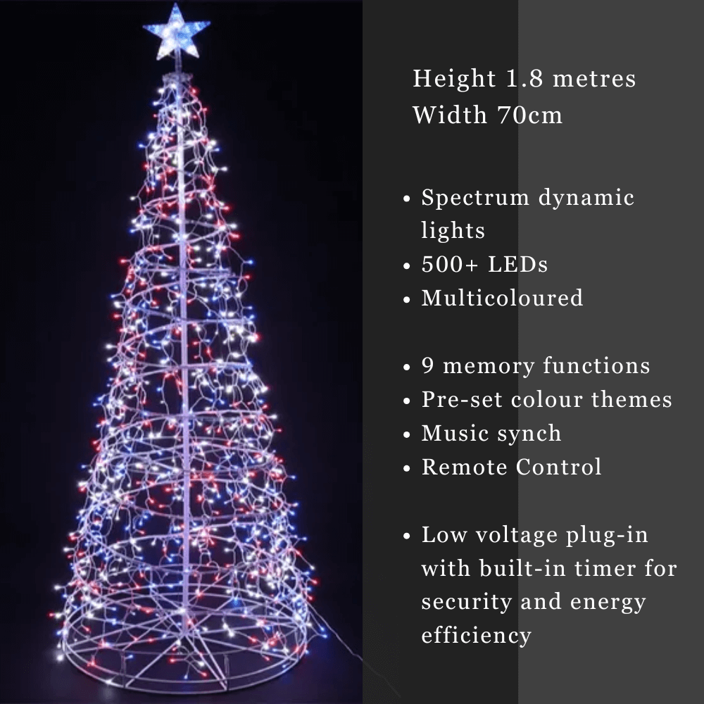 2.5M WHITE TWINKLING ICICLE SPIRAL TREE WITH 835 LEDS