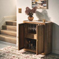 Claris Fluted Drinks Cabinet with White Marble