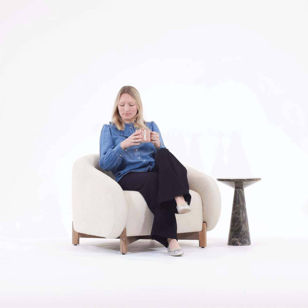 COCOON ARMCHAIR IN OFF-WHITE BOUCLE