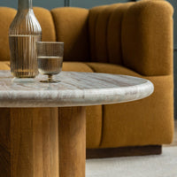 COLUMN MARBLE COFFEE TABLE - NATURAL
