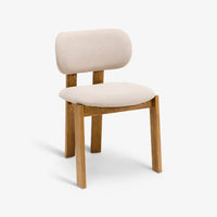 CORA OAK ARMLESS DINING CHAIR - NEUTRAL BOUCLE