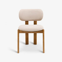 CORA OAK ARMLESS DINING CHAIR - NEUTRAL BOUCLE