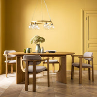 CORA OAK DINING CHAIR IN NEUTRAL BOUCLE