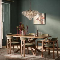 Cruz Oak Dining Table, 4 Cora Armless Dining Chairs and 2 Cora Oak Dining Chair Set