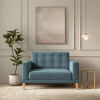 Fitzroy Loveseat In Airforce Easy Care Velvet