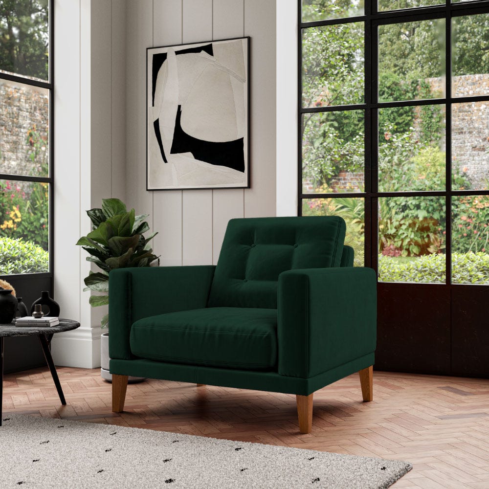 Fitzroy Armchair Hunter Easy Care Velvet