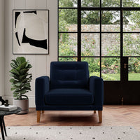 Fitzroy Armchair In Indigo Easy Care Velvet