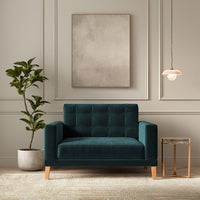 Fitzroy Loveseat In Mallard Easy Care Velvet