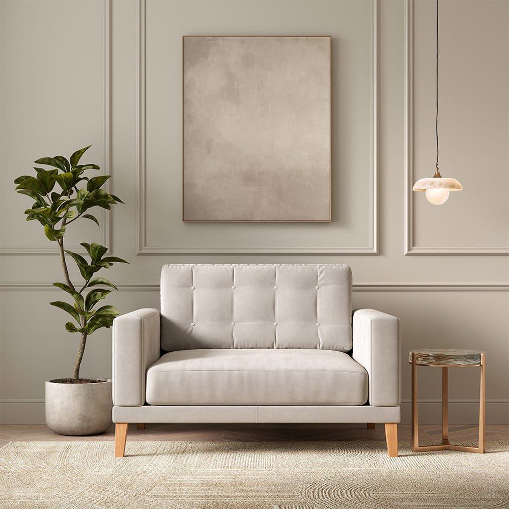 Fitzroy Loveseat In Bone Easy Care Velvet