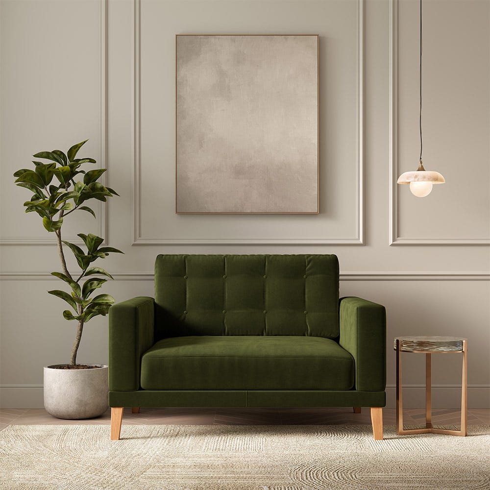 Fitzroy Loveseat In Vine Easy Care Velvet