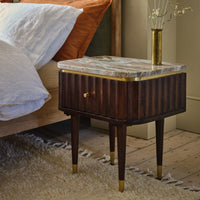 Flute Marble Bedside Table - Vintage