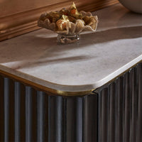 Flute Marble Drinks Cabinet - Black