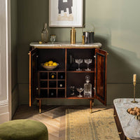 FLUTE MARBLE DRINKS CABINET - VINTAGE