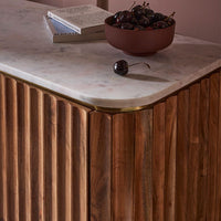 Flute Marble Drinks Cabinet
