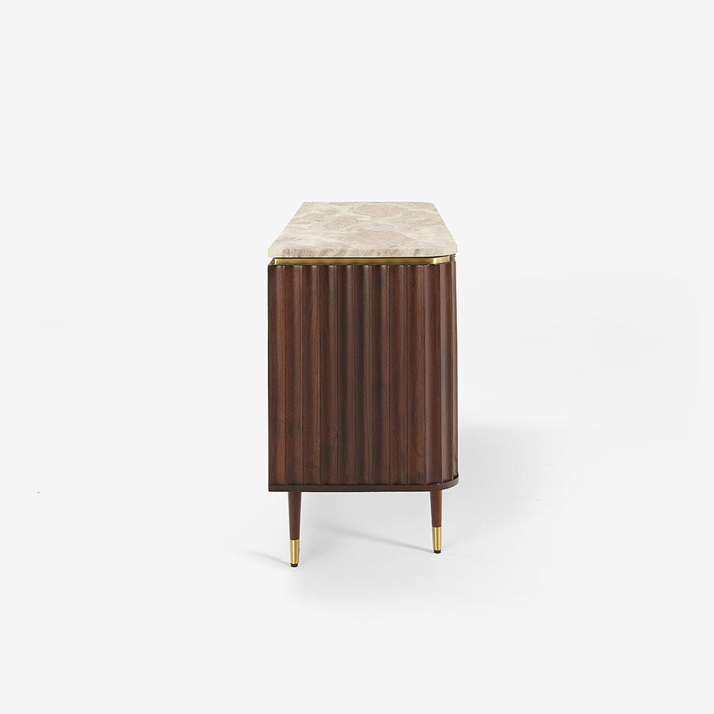 Flute Marble Sideboard - Vintage
