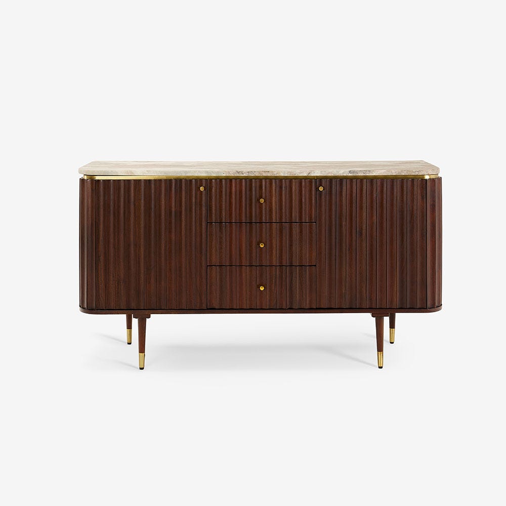Flute Marble Sideboard - Vintage
