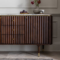 Flute Marble Sideboard - Vintage