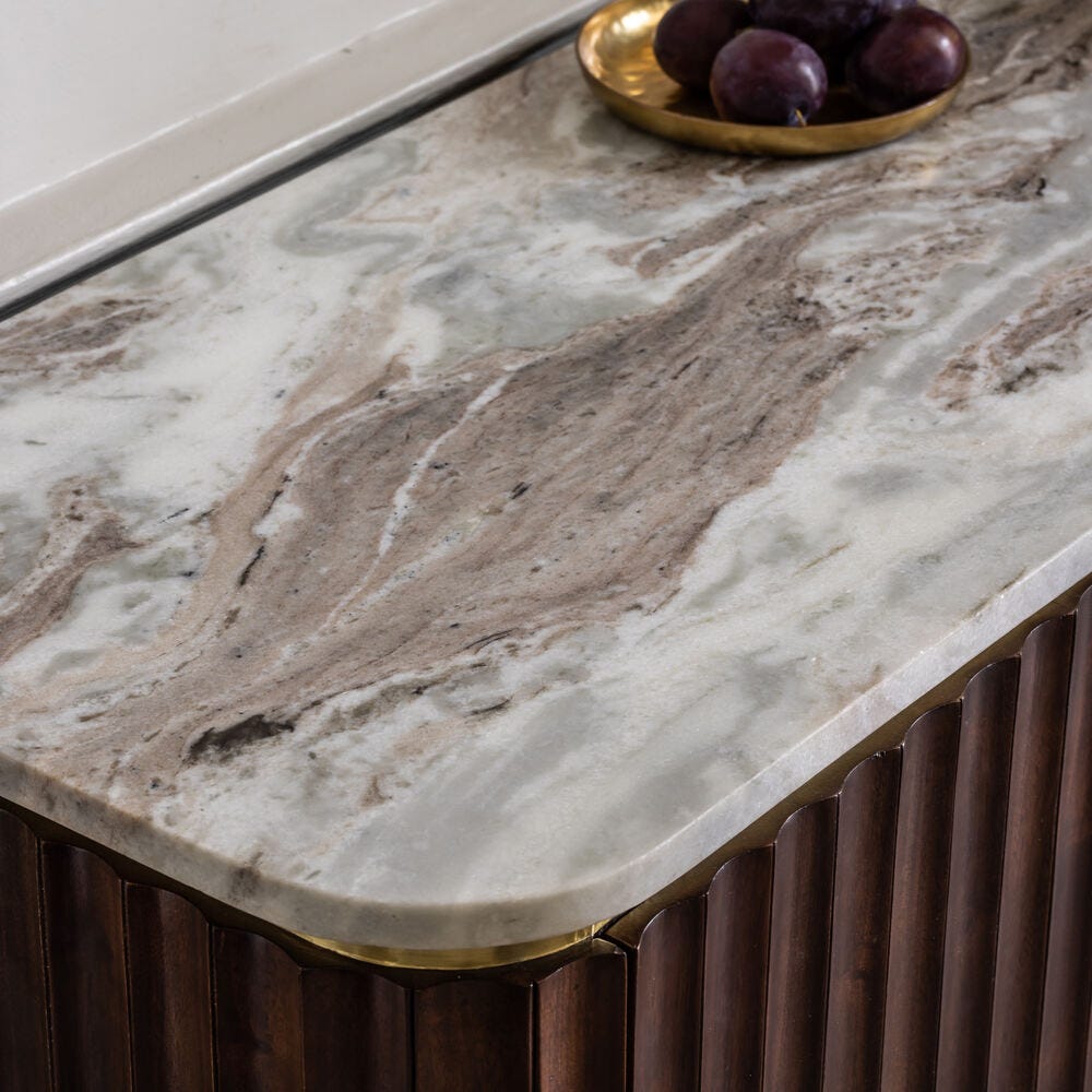 Flute Marble Sideboard - Vintage