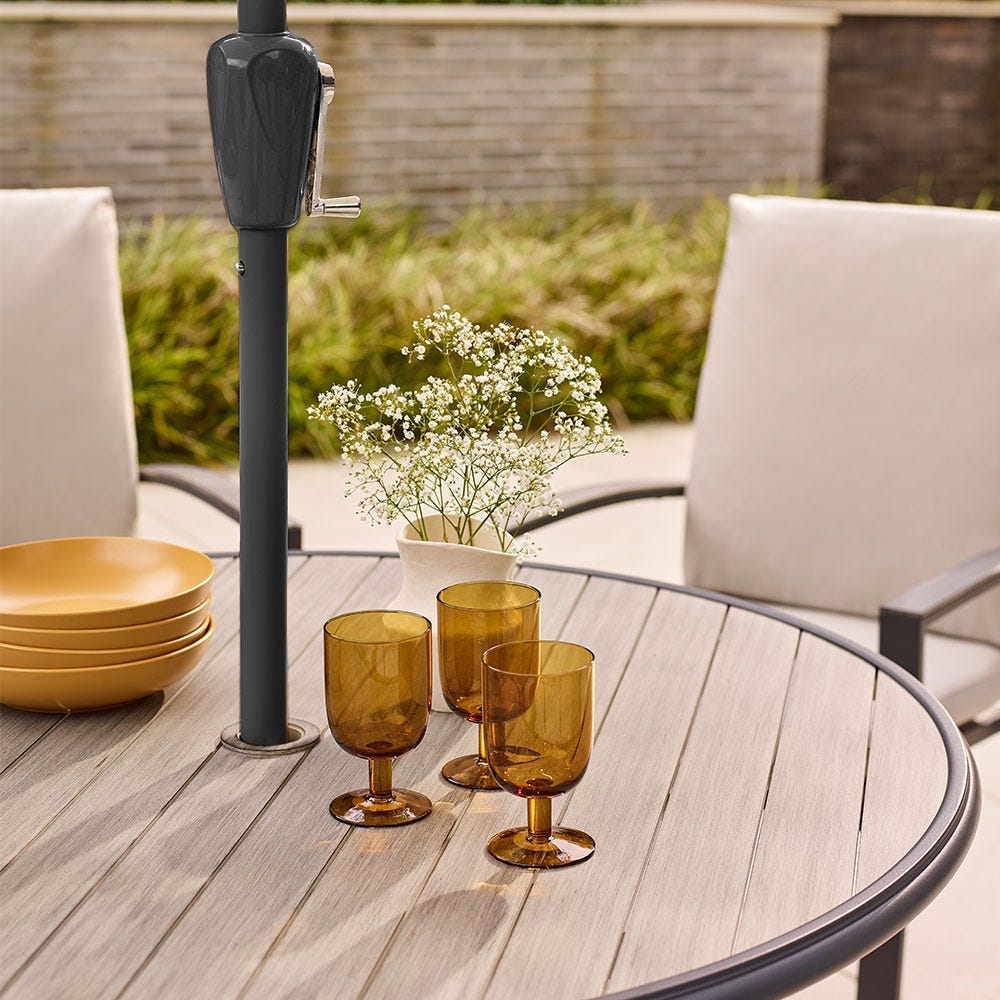 Gabriela 4 Seat Dining Set with Parasol