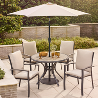 Gabriela 4 Seat Dining Set with Parasol