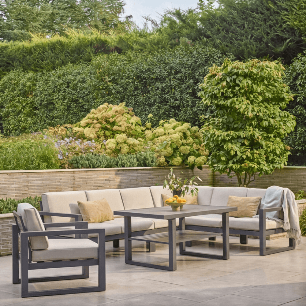 GABRIELA RECTANGULAR MODULAR DINING SET WITH LOUNGE CHAIR
