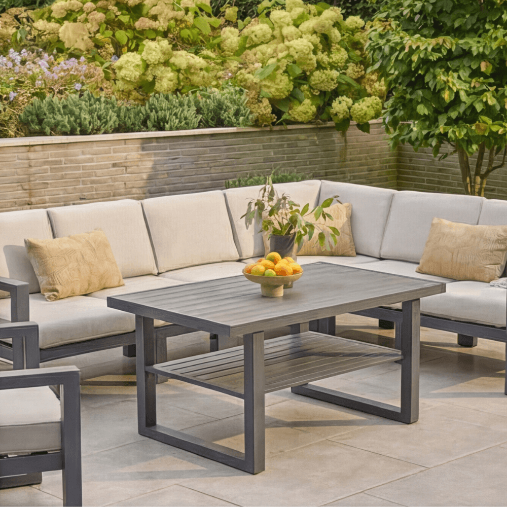GABRIELA RECTANGULAR MODULAR DINING SET WITH LOUNGE CHAIR