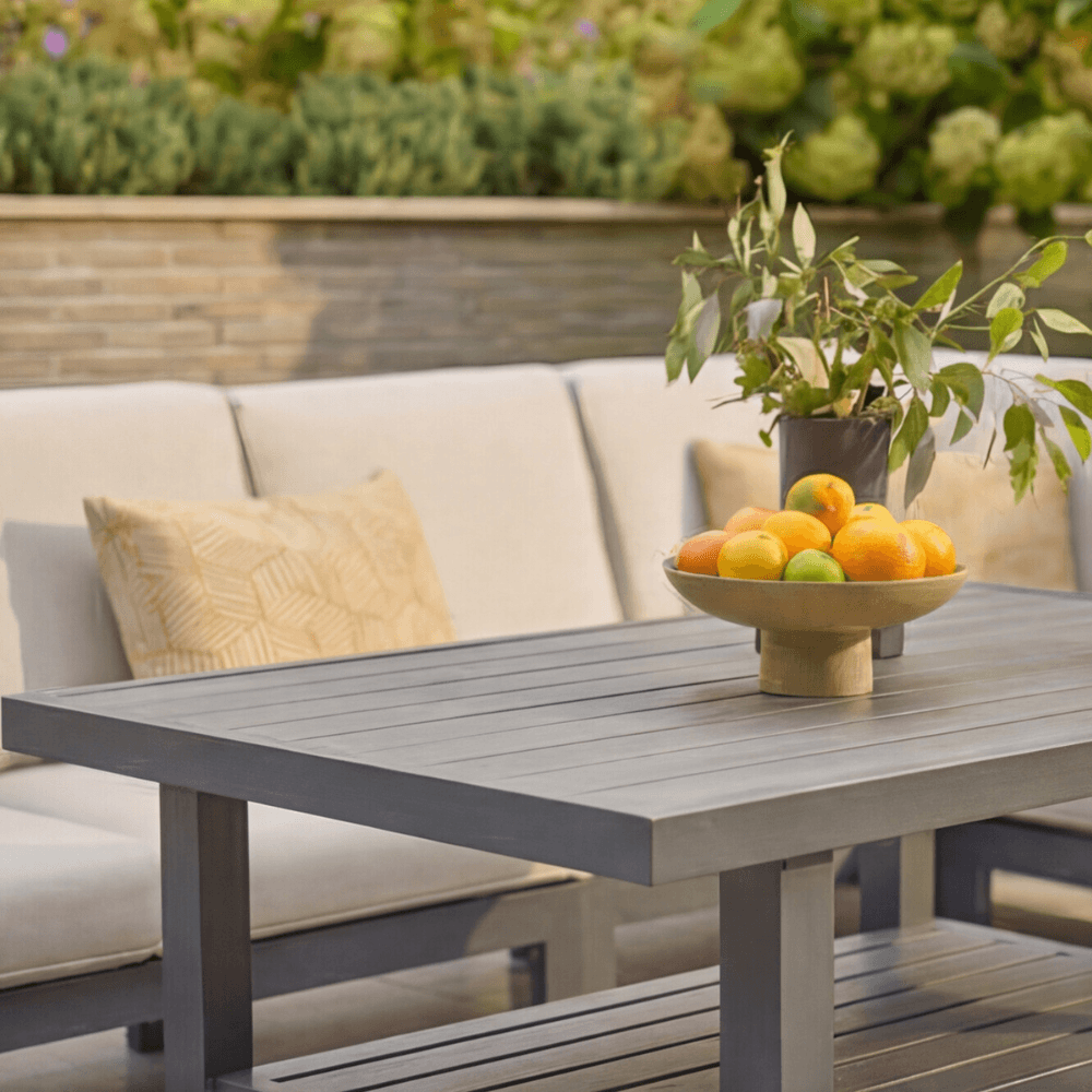 GABRIELA RECTANGULAR MODULAR DINING SET WITH LOUNGE CHAIR