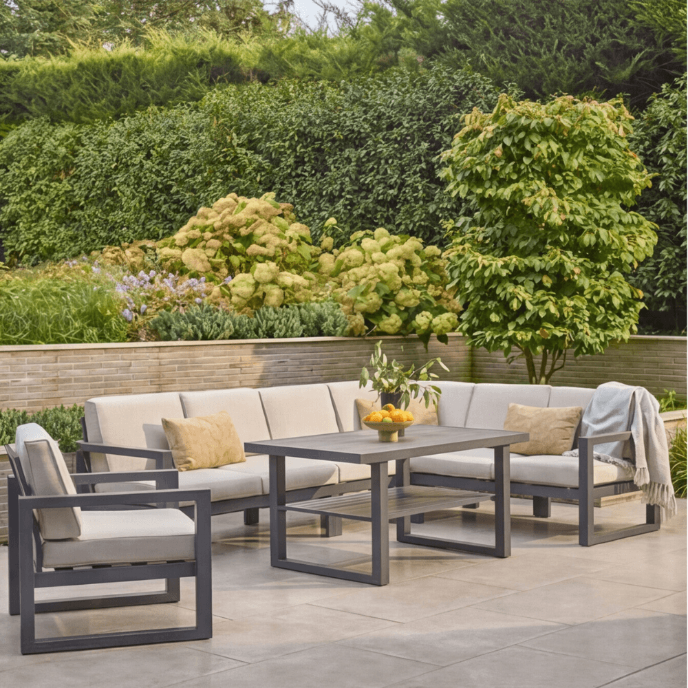 GABRIELA RECTANGULAR MODULAR DINING SET WITH LOUNGE CHAIR