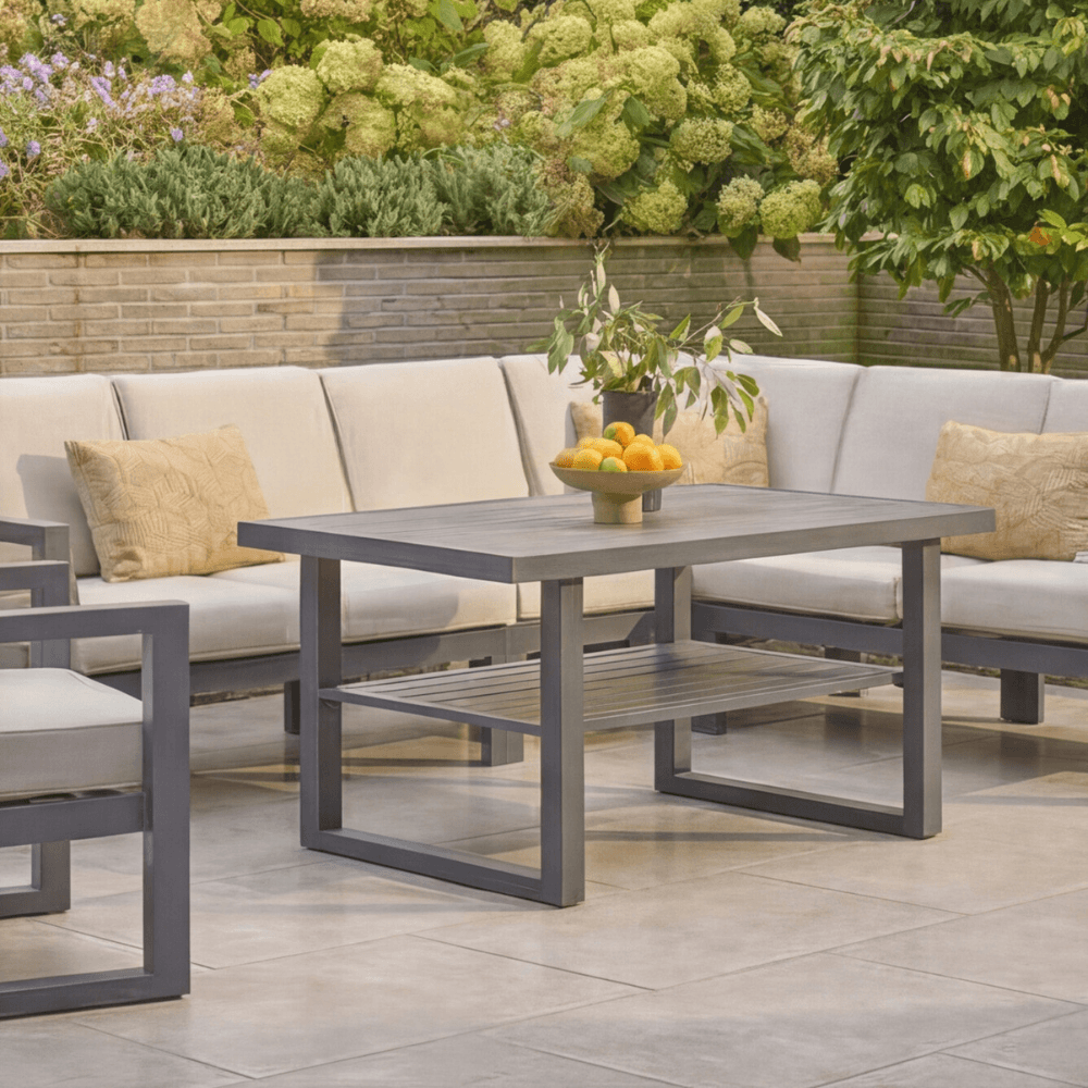 GABRIELA RECTANGULAR MODULAR DINING SET WITH LOUNGE CHAIR